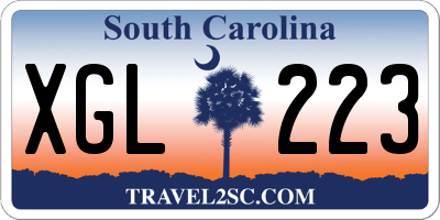 SC license plate XGL223