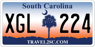 SC license plate XGL224