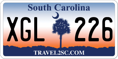SC license plate XGL226