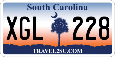 SC license plate XGL228