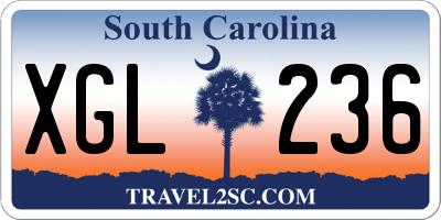 SC license plate XGL236