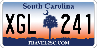 SC license plate XGL241
