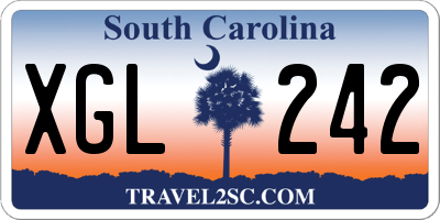 SC license plate XGL242