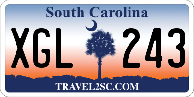 SC license plate XGL243