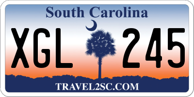 SC license plate XGL245