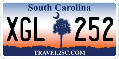 SC license plate XGL252