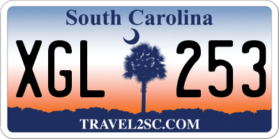 SC license plate XGL253