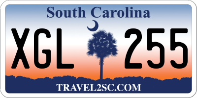 SC license plate XGL255