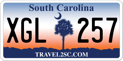 SC license plate XGL257