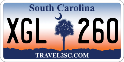 SC license plate XGL260