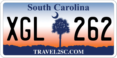 SC license plate XGL262