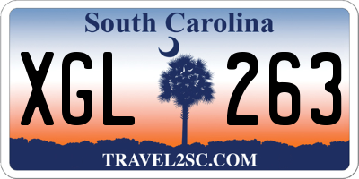 SC license plate XGL263