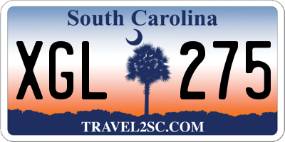SC license plate XGL275