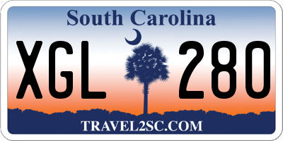 SC license plate XGL280