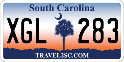 SC license plate XGL283