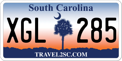 SC license plate XGL285