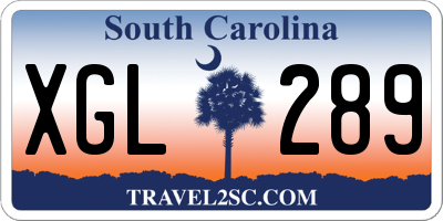 SC license plate XGL289