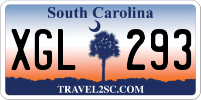 SC license plate XGL293