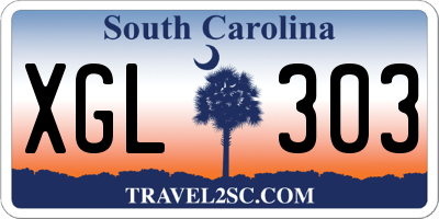 SC license plate XGL303