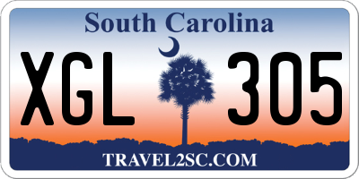 SC license plate XGL305