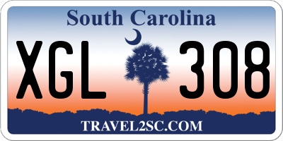SC license plate XGL308