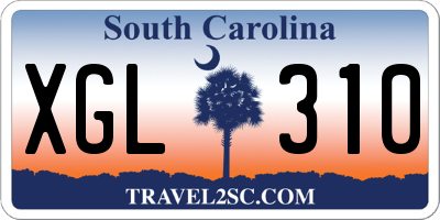 SC license plate XGL310