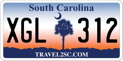 SC license plate XGL312