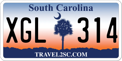 SC license plate XGL314
