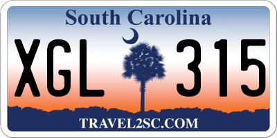 SC license plate XGL315
