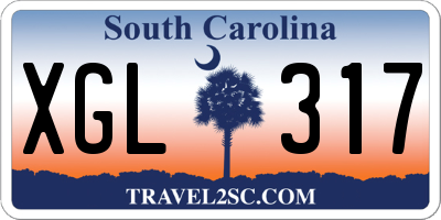 SC license plate XGL317