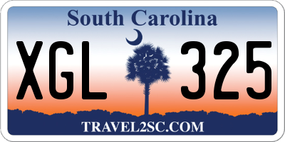 SC license plate XGL325