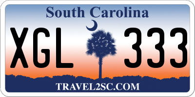 SC license plate XGL333
