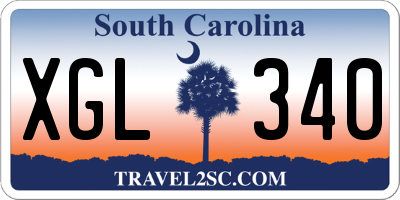 SC license plate XGL340