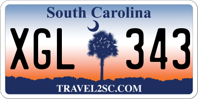 SC license plate XGL343