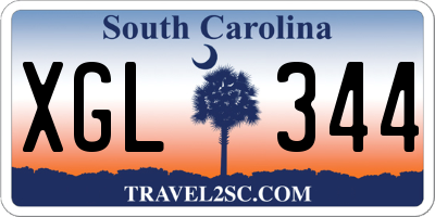 SC license plate XGL344