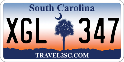 SC license plate XGL347