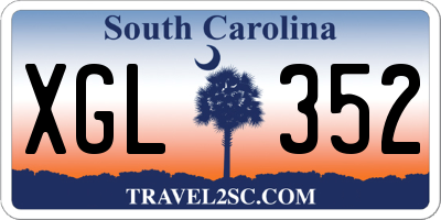 SC license plate XGL352