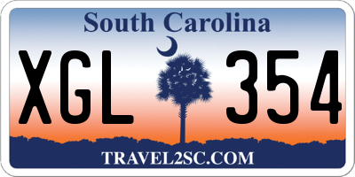 SC license plate XGL354