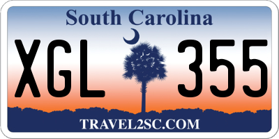 SC license plate XGL355