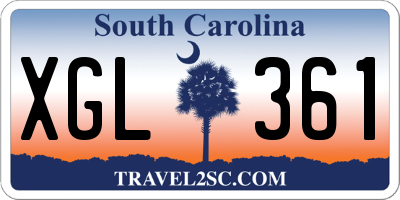 SC license plate XGL361