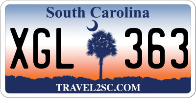 SC license plate XGL363