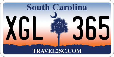 SC license plate XGL365