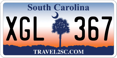 SC license plate XGL367