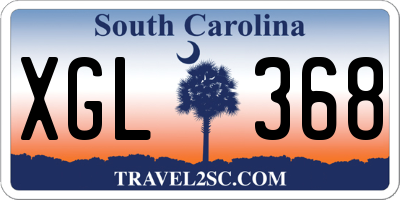 SC license plate XGL368