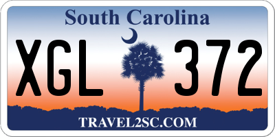 SC license plate XGL372
