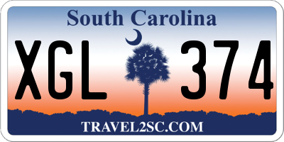 SC license plate XGL374