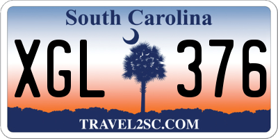SC license plate XGL376