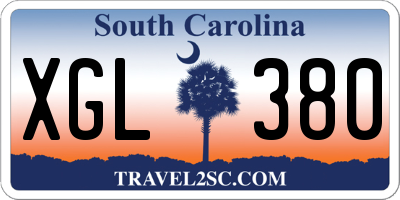 SC license plate XGL380