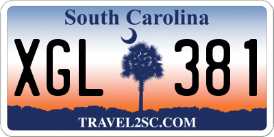SC license plate XGL381