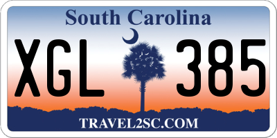 SC license plate XGL385